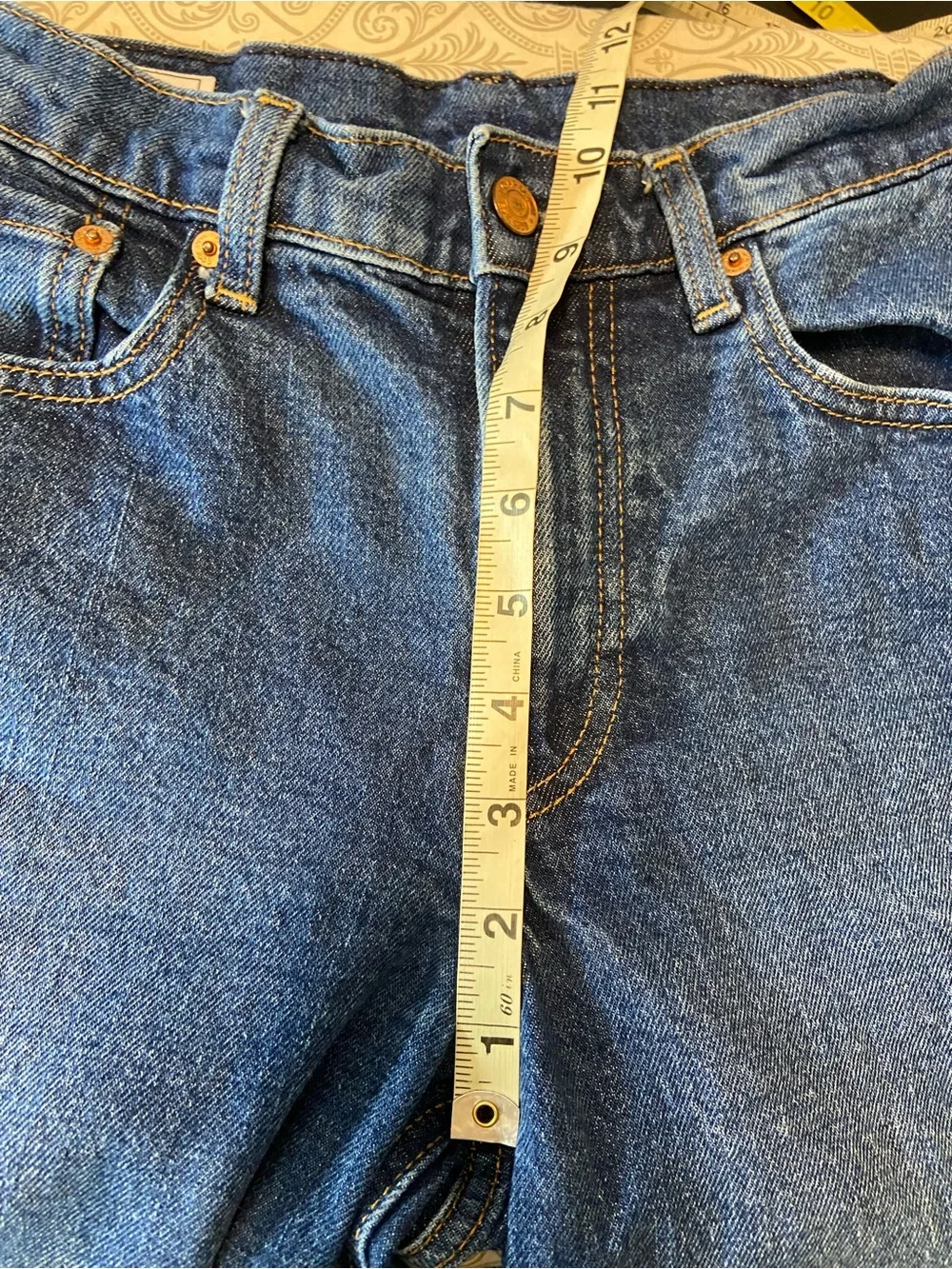 GAP High Rise Stride 2P Petite Wide Leg High Waist Rise Jeans Med-Dark Wash